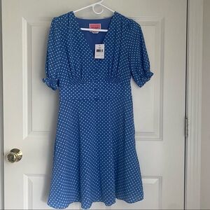 NWT Kate Spade Blue & White Polkadot Dress